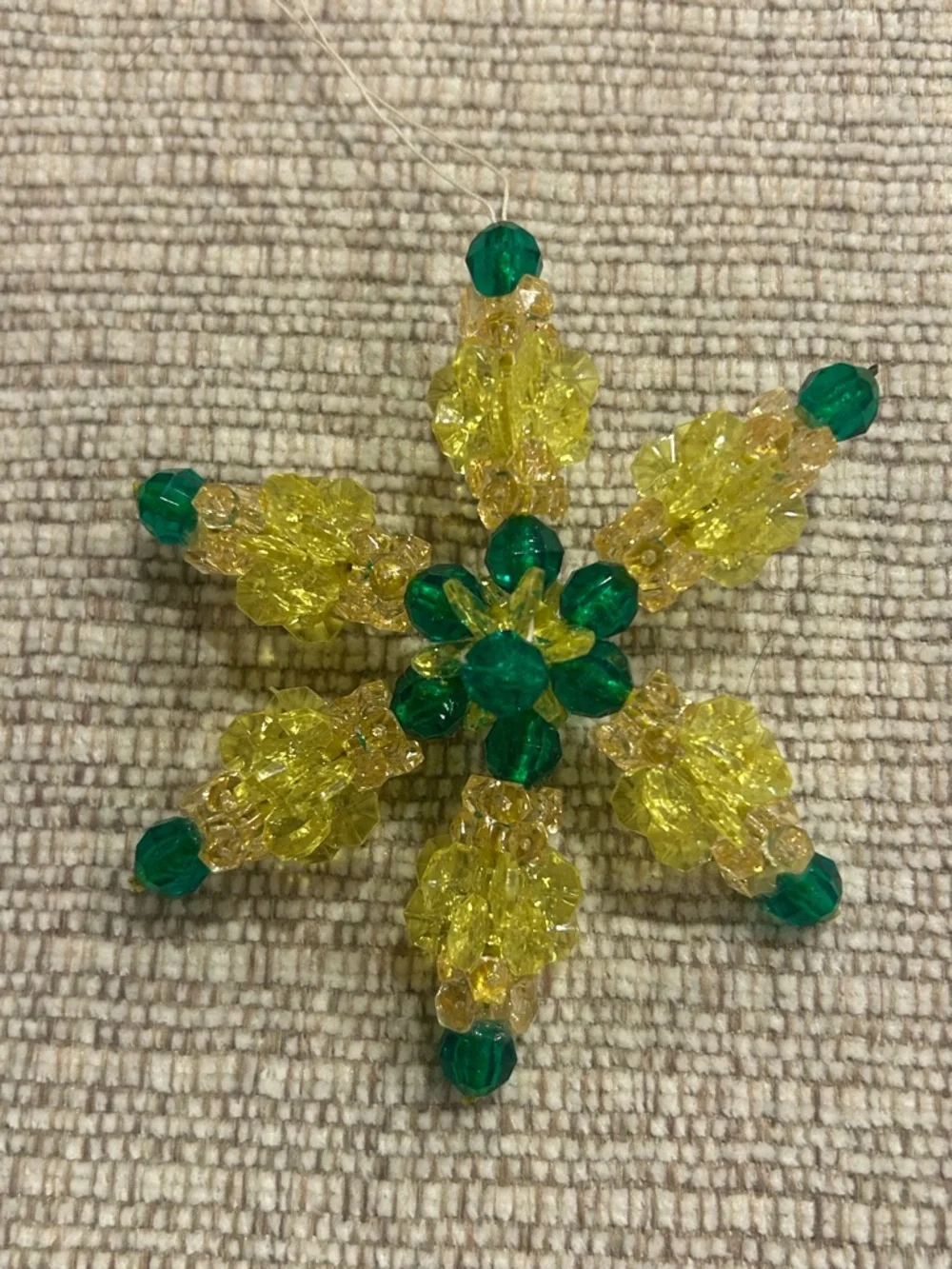 Lot of 8 Beautiful Handmade Beaded Star Snowflake Ornaments